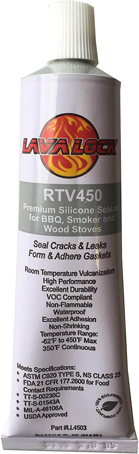 Food Safe BBQ Grade Adhesive For Grills And Smokers High Temp RTV Silicone Clear 3 Ounce tube front view