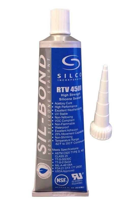 Food Safe RTV Silicone Sealant 4500 Clear High Strength 2.8 Oz NSF Certified Food Contact Safe Weatherproof Gasket Adhesive with nozzle