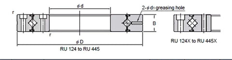 RU124UU Cross Roller Slewing Ring Turntable Bearing 80x165x22mm - VXB Ball Bearings