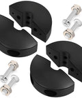 All In One Retractable Air Hose Stopper Kit For Spring Driven Hose Reels Easy Install Adjustable Replacement Rubber Bumpers Fits One Half Inch Inner Diameter 0.75 To 0.87 Inch Outer Size Auto Rewind Includes Mounting Hardware, showing four black rubber bumpers and mounting screws.