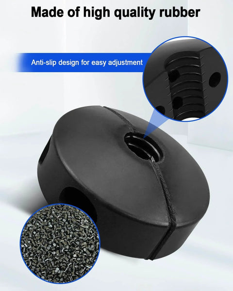 Close-up of Two Pack Three Eighths Inch Air Hose Reel Rubber Stopper Replacements For Spring Driven Reels showing anti-slip design.
