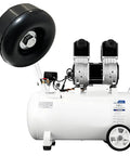 Durable rubber anti-vibration foot and air compressor, showcasing 1x2.5 inch size, absorbs shocks, reduces noise and wear.