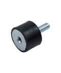 Four pack 30x20mm rubber anti vibration mounts with M8 x 23mm studs, ideal for machinery shock absorption, side view