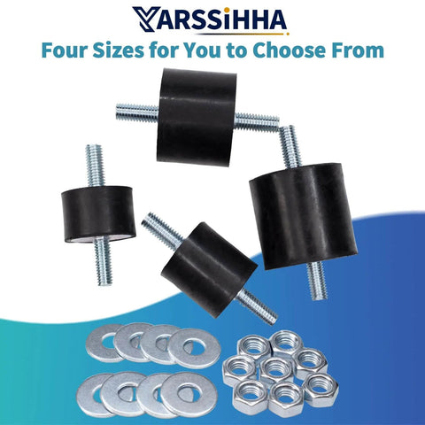4 Pack M8 Anti Vibration Rubber Isolator Mounts 30x20mm Rubber Studs Cylindrical Vibration Absorbers For Diesel Engines