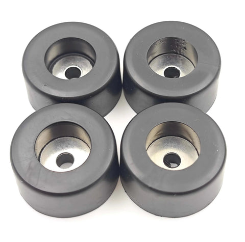 Heavy Duty Rubber Anti Vibration Foot Pad Isolators For Pressure Washers, Compressors, Generators And Other Machinery, 1-1/2 Inch Diameter, 3/4 Inch Height, 1/4 Inch Hole, Set Of 4 Anti Slip Pads