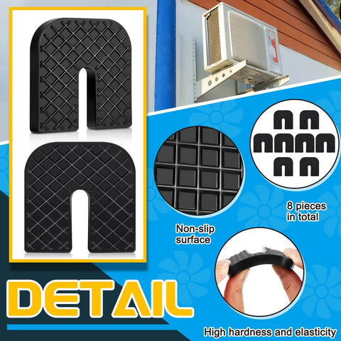 8 Pack Rubber Isolator Pads For Air Conditioning Condenser Outdoor Units And Machinery Anti Vibration Damping Pads