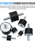 Assorted M8 Rubber Mounts Anti Vibration Isolators 30x20mm Cylindrical Vibration Isolation Mounts For Air Compressors Motors Diesel Engines Four Pack With Eight Lock Nuts