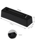 Beefy Rubber Bump Stop Buffer For Heavy Doors And Vehicles Anti Collision Block For Trucks Trailers Motorhomes Steel Doors Industrial Use 210x50x50mm Black, showing size dimensions and mounting holes.