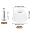 12 Pack Rubber Bumper Feet 0.35 In High By 0.55 In Wide Round Pads With Stainless Steel Washer And Phillips Screws For Furniture Appliances Electronics No Slip No Marks Corrosion Resistant
