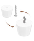 Eight Pack Rubber Bumper Feet With Stainless Steel Washers And M3x16 Screws, showing screw assembly