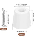 10 Pack Rubber Bumper Feet With Stainless Steel Washer And Screws For Furniture, Appliances And Electronics, Round Pads 0.67In High