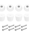 Eight Pack Rubber Bumper Feet With Stainless Steel Washers And M3x16 Screws, Round Pads Furniture Feet 0.55 Inch High By 0.67 Inch Wide, Non Marking, Corrosion Resistant, Ideal For Furniture Appliances Electronics, shown with rubber feet and screws