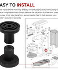Diagram and image of Rubber Feet Bumper Replacement Set For DBM-8P1 Coffee Burr Mill Grinder No Slip Stability And Noise Reduction