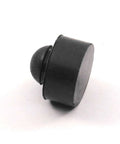 Side view of a push in rubber bumper with tight grip stem fits quarter inch hole for use in one sixteenth inch panel thickness half inch diameter