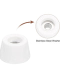 Close-up of 12 Pack Rubber Bumper Feet 0.35 In High By 0.55 In Wide Round Pads with Stainless Steel Washer for Furniture