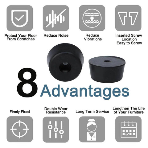 Tapered Rubber Pad Feet Bumper Washer 28mm Diameter By 14mm Height 4 Pack Black For Furniture with benefits.