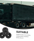 Heavy Duty Round Rubber Bumpers Anti Vibration Foot Pads For Trucks DIY Projects Furniture And Machines Black Noise Reducing Ground Protection And Shock Absorption For Heavy Equipment And Floor Safety shown with a black truck