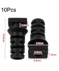10 Pack Cable Gland Connectors Rubber Strain Relief Cord Boots For 3.5mm 4mm And 5mm Wires Black And White Angled Grinder Cord Protector Spare Parts For Power Tools And Chargers, displayed with dimensions.