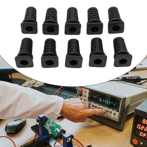 No Fuss 10 Pack Rubber Cable Gland Connectors With Strain Relief Sleeves For Power Tools And Drills, black color on table