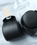Plastic Caster Socket Sleeves Set Of 20 Universal Wheel Socket Inserts with black rubber casing for chair legs and furniture.