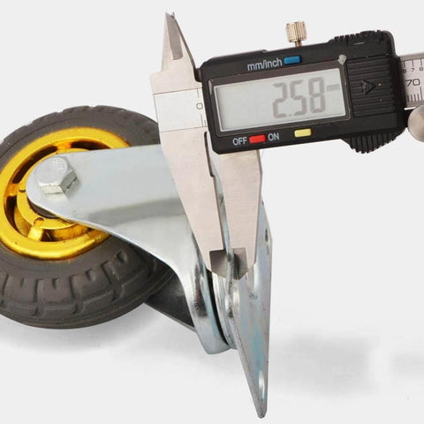 Caliper measuring Heavy Duty Swivel Rubber Plate Caster Wheel, Industrial Furniture & Workbench Castor with Tire Tread, Silent Double Bearing Design, 200kg Load Capacity, Single Replacement Wheel for Machine Trolley