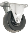 Heavy Duty Rubber Caster Wheel With Rigid Non Swivel Top Plate For Furniture And Carts 2 Inch Wheel Size 125 Lb Load Capacity Safe On Carpet