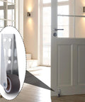 Low Profile Rubber Caster Wheels Set Of 2 0.8 Inch Side Mount Non Slip Furniture Casters installed on a door in a home