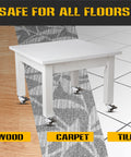 Table with 12 Pack 1 Inch Low Profile Soft Rubber Swivel Casters With 360 Degree Top Plate on wood, carpet, tile floors