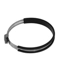 Rubber Coated Hose Clamp 11 To 13 Inches Adjustable Diameter Mounting Bracket Heavy Duty Stainless Steel For Trailer Auto Boat Marine And Utility Applications Perfect For Securing Hoses Pipes Conduits On Trailers Trucks Boats And Equipment close-up view