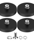 4 Pack Rubber Coated Mounting Magnets With M5 Threaded Studs And Included Screw Spacer And Washers Neodymium 30 Lb Pull Magnetic Base