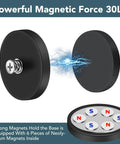 4 Pack Rubber Coated Mounting Magnets With M5 Threaded Studs And Included Screw Spacer And Washers showing magnetic force