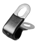 10 Pcs 3/16 Inch Brake Line Clips 304 Stainless Steel Rubber Coated Insulated Cable Clamps For Automotive Industrial Outdoor And Household Use Self Tapping Screws Included Durable Clamp For Secure Routing Of 3/16 Tube And Wires In Cars, front view showing metal and rubber details.