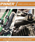 52 Piece Cable Clamps Assortment Kit With 304 Stainless Steel Rubber Cushioned Pipe Clamps In Six Sizes, installed on cables.