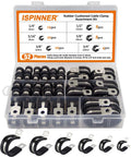 52 Piece Cable Clamps Assortment Kit With 304 Stainless Steel Rubber Cushioned Pipe Clamps In Six Sizes From Quarter Inch To Three Quarter Inch For Copper And PVC Corrosion Resistant And Rust Resistant Durable And Easy To Install in a plastic case