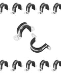 1 Inch Reinforced Rigid Pipe Strap U Bracket Cable Clamp Hanger With Rubber Cushioned Insulated Clamp For Conduits And Pipe Fixing, 10 pack