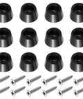 12 Pack Round Rubber Cutting Board Feet With Stainless Steel Screws Non Slip Bumpers for furniture, desks, chairs, electronics