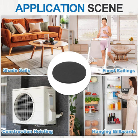 15 Pack Rubber Solid Disc Washers 10mm Outer Diameter 3mm Thick Anti Slip Non Adhesive Flat Round Gasket Pads shown with application scenes