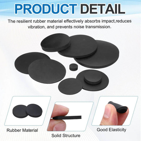 15 Pack Rubber Solid Disc Washers 10mm Outer Diameter 3mm Thick Anti Slip Non Adhesive Flat Round Gasket Pads displayed