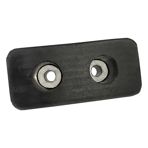 Front view of 4 Pack Heavy Duty Rubber Dock Bumpers 6 By 3.25 By 3 Inches For Semi Trucks Trailers And Flatbeds With Reinforced Bolt Holes.