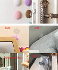 Self Adhesive Rubber Door Buffer 12 Pcs Set Silencer Cushions on various surfaces like doors and furniture, preventing damage.