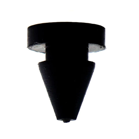 Front view of a 9mm black rubber door damper from a 20 Pack Black Rubber Door Dampers 9mm Anti Collision Buffers For Doors And Gates Quiet Shock Absorbers Anti Pinch Safety Bumpers Heat Resistant Silicone Odor Free Deformation Resistant Easy Install.