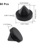 60 Pack Rubber Door Silencers For Half Inch Diameter Metal Doors Heavy Duty Anti Collision Door Stops For Metal Frames No Slam Door Bumpers In Black Great For Home Use