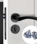 100 Piece Rubber Door Silencers For Metal Doors And Frames One Half Inch Diameter Bumpers displayed with metal door