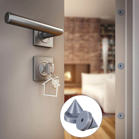 Ridiculously Quiet Rubber Door Silencer For Metal Frames Half Inch Diameter Hinge Stopper Anti Slam Device installed on door frame