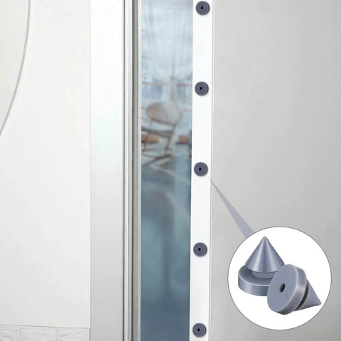 Ridiculously Quiet Rubber Door Silencer For Metal Frames Half Inch Diameter Hinge Stopper Anti Slam Device installed on door