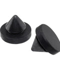 120 Pack Rubber Door Silencers One Half Inch Diameter 13mm By 10.5mm Length Beefy Black Metal Door Stop Silencers For Metal Doors And Frames Hinge Outlet Silencers Durable Rubber, two pieces shown