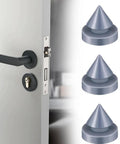 100 Piece Rubber Door Silencers For Metal Doors And Frames One Half Inch Diameter Bumpers Quiet Door Stop Cushions, shown installed on a door