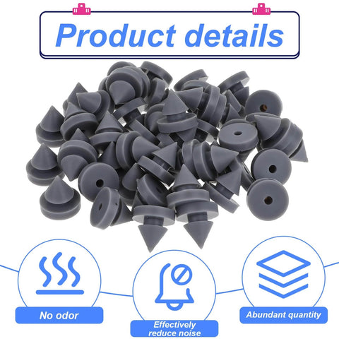 Heavy Duty Rubber Door Silencers For Metal Frames 1/2 Inch Diameter Anti Collision Bumpers in pile, product details visible