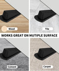 2 Pack Premium Rubber Door Stoppers For Bottom Of Door Security Heavy Duty Non Slip Wedges For Carpet Wood Tile Hardwood Floors Anti Scratch Quiet Durable Door Stopper Set on multiple surfaces wood, tile, cement, carpet