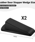2 Pack Premium Rubber Door Stoppers For Bottom Of Door Security Heavy Duty Non Slip Wedges dimensions view